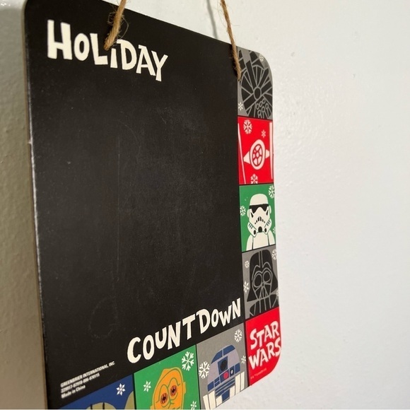 Greenbrier International Holiday Countdown Chalkboard Star Wars Door Hang - Picture 2 of 6